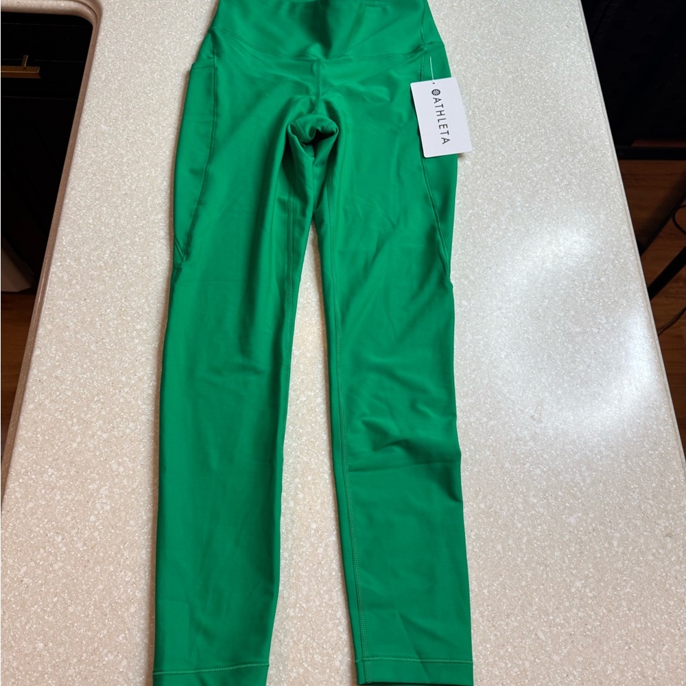 Athleta Vibrant Green Leggings XS NWT